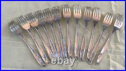 Rogers Silver Plate Exquisite Flatware Set Service For Twelve 63 Pieces Total