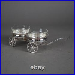 Rogers Silver Plate and Glass Condiment Wagon C1920