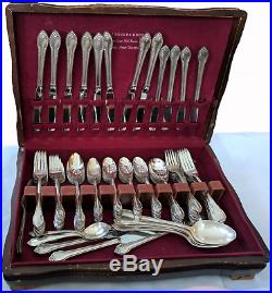 Rogers Silverplate flatware service! 104 Pc with Original wooden Box. Many extras