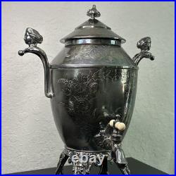 Rogers Smith & Co. Coffee Tea Urn Samovar Silver Plate 1887 Antique Victorian