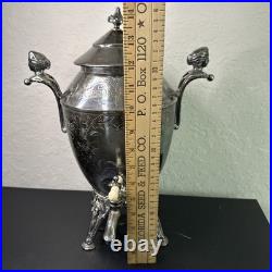 Rogers Smith & Co. Coffee Tea Urn Samovar Silver Plate 1887 Antique Victorian