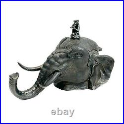 Rogers Smith & Co Meriden Silver Plate Elephant Form Inkwell