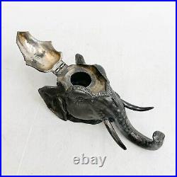 Rogers Smith & Co Meriden Silver Plate Elephant Form Inkwell