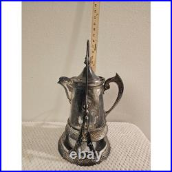 Rogers Smith & Co New Haven Tilting Teapot Silver Plate Ornate Victorian Pitcher