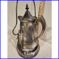 Rogers Smith & Co New Haven Tilting Teapot Silver Plate Ornate Victorian Pitcher