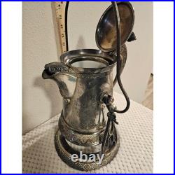 Rogers Smith & Co New Haven Tilting Teapot Silver Plate Ornate Victorian Pitcher