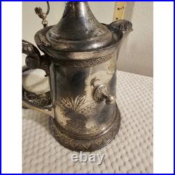 Rogers Smith & Co New Haven Tilting Teapot Silver Plate Ornate Victorian Pitcher