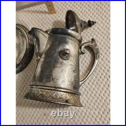 Rogers Smith & Co New Haven Tilting Teapot Silver Plate Ornate Victorian Pitcher