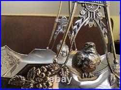 Rogers Smith & Co Silver Basket With Birds