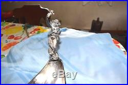 Rogers & Smith Silverplated figural centerpiece with Cranberry Epergne insert