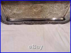 Rogers Vintage Silver Plate Serving Tray Handles Heavy Duty