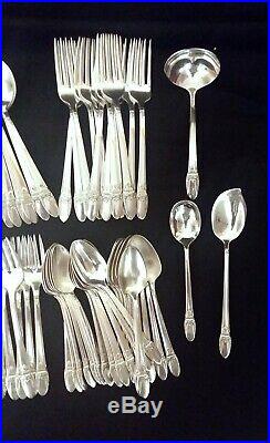 Rogers brothers silverplate flatware First Love pattern 77 pieces service for 12