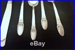 Rogers brothers silverplate flatware First Love pattern 77 pieces service for 12