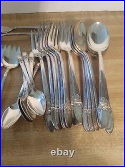 Rogers silverplate flatware first love rare ice cream forks 34 party set
