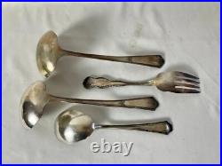 SET 100 Flatware 1847 Rogers Bros Silver Plate Plaza SP Reed & Barton Stainless SET 100 Flatware 1847 Rogers Bros Silver Plate Plaza SP Reed & Barton Stainless