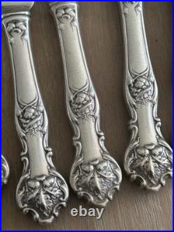 SET of 6 ANTIQUE 1906 Rogers Bros CHARTER OAK hollow handle dinner Knives ACORNS