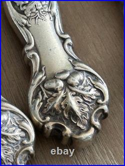 SET of 6 ANTIQUE 1906 Rogers Bros CHARTER OAK hollow handle dinner Knives ACORNS