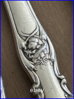 SET of 6 ANTIQUE 1906 Rogers Bros CHARTER OAK hollow handle dinner Knives ACORNS