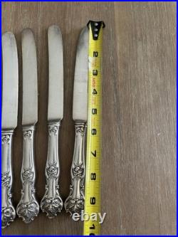 SET of 6 ANTIQUE 1906 Rogers Bros CHARTER OAK hollow handle dinner Knives ACORNS