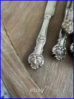 SET of 6 ANTIQUE 1906 Rogers Bros CHARTER OAK hollow handle dinner Knives ACORNS