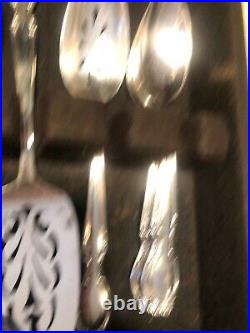 SILVER PLATE FLATWARE FB Rogers 58 Pcs service Forks Spoons Knives IS