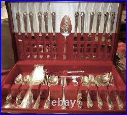 STARLIGHT 96 Pcs Svce for 12 Antique Rogers Silverplate 1950 No Monograms (LD)