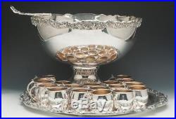 STUNNING Punch Bowl Set With 26 Cups, Bowl And Tray By Rogers Silver Plated