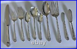 Set 1847 Rogers Bros Silver Plated Eternally Yours Flatware 47pcs & Wooden Box