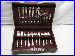 Set 1847 Rogers Bros Silver Plated Eternally Yours Flatware 51 pcs svc/8 withBox D