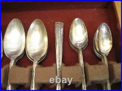 Set 53 Pcs Spring Bouquet Wm. Rogers IS Silverplate Flatware svc for 10