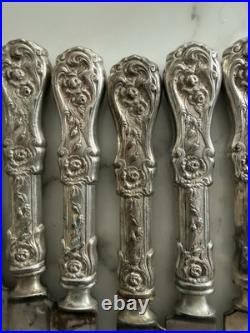 Set Of 10 Glenrose Pattern By Rogers Silver Plate Knife C 1908 RARE