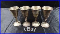 Set Of 4 F. B. Rogers Silver Plate Silverplate Goblets Cups Made In Spain D2