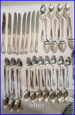 Set Of 63 Rogers STARLIGHT 1950 International Silver Plate Fork Spoon Knife