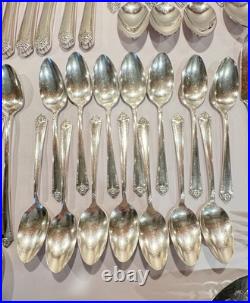 Set Of 63 Rogers STARLIGHT 1950 International Silver Plate Fork Spoon Knife