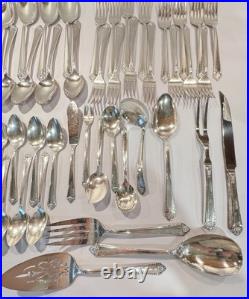Set Of 63 Rogers STARLIGHT 1950 International Silver Plate Fork Spoon Knife