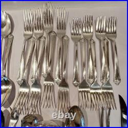 Set Of 63 Rogers STARLIGHT 1950 International Silver Plate Fork Spoon Knife