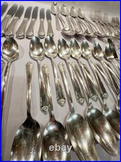 Set Of 63 Rogers STARLIGHT 1950 International Silver Plate Fork Spoon Knife