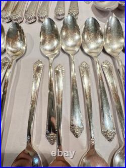 Set Of 63 Rogers STARLIGHT 1950 International Silver Plate Fork Spoon Knife