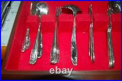 Set Rogers, Allure Silver Plate Flatware with Storage Box 114 pieces, Ser. 12