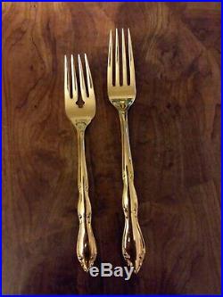 Set of 68 1847 Rogers Brothers Gold Plated Silverware With Wood Box STUNNING