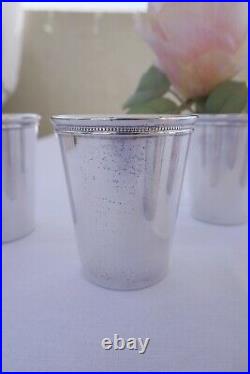 Set of 6 Vintage Wm. Rogers Silverplate Mint Julep Cups Glasses #1025 Barware