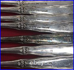 Set of 8 Antique 1891 SIREN Pattern Seafood / Cocktail Forks Rogers Smith & Co