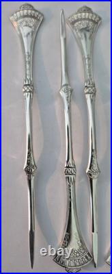 Set of 9 Rogers & Bro Silverplate Solid Nut/Seafood Pick CROWN Pattern Ca. 1885