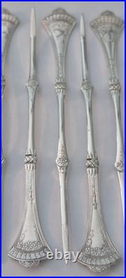 Set of 9 Rogers & Bro Silverplate Solid Nut/Seafood Pick CROWN Pattern Ca. 1885
