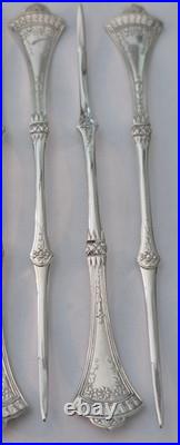 Set of 9 Rogers & Bro Silverplate Solid Nut/Seafood Pick CROWN Pattern Ca. 1885