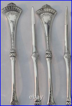 Set of 9 Rogers & Bro Silverplate Solid Nut/Seafood Pick CROWN Pattern Ca. 1885
