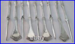 Set of 9 Rogers & Bro Silverplate Solid Nut/Seafood Pick CROWN Pattern Ca. 1885