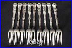 Set of 9 Rogers Bros Vintage Pattern 7.75 Hollow Handle Forks Near Mint / 12