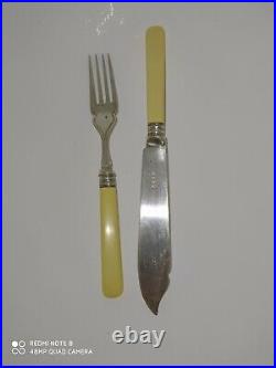 Set of Antique Silver Plated Flatware EPNS, 5 Forks And 5 Knives