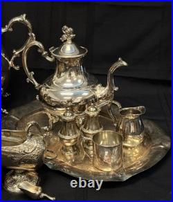 Silver Plate Assorted Lot Teapots Pitchers Creamers Cup Trays Shakers 15lb